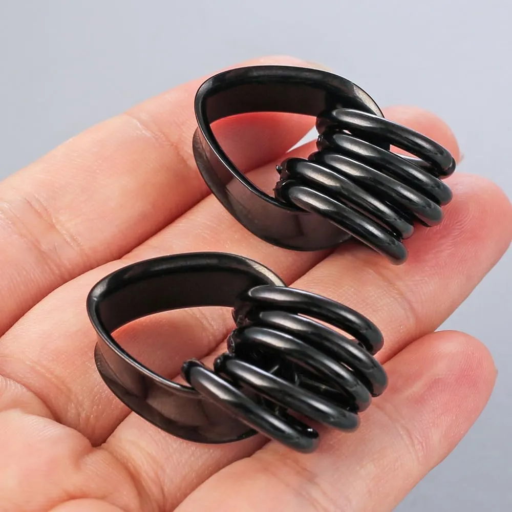 1 pair Rings Ear Gauges Hypoallergenic 316 rings ear weight Stainless Steel Ear Stretchers Plus Tunnels (0G-1") 8mm-25mm 00G Body Piercing Jewelry