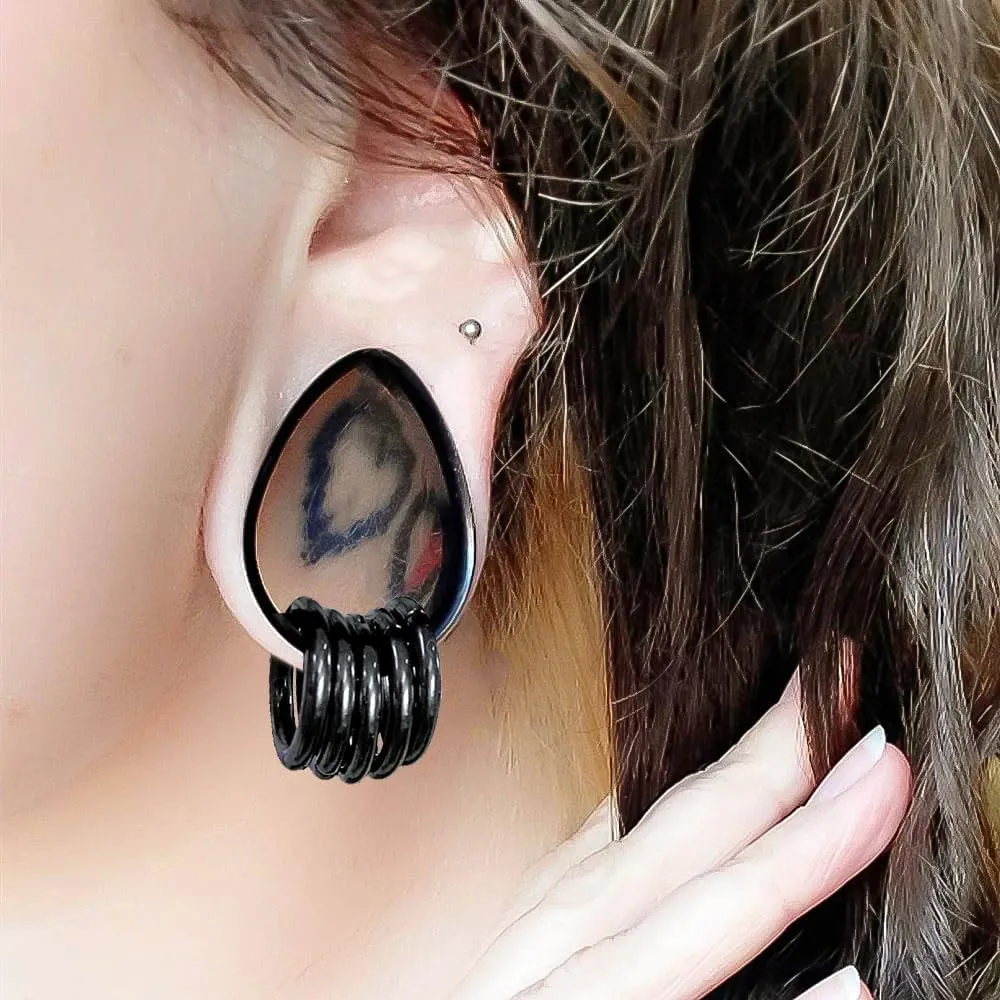 1 pair Rings Ear Gauges Hypoallergenic 316 rings ear weight Stainless Steel Ear Stretchers Plus Tunnels (0G-1") 8mm-25mm 00G Body Piercing Jewelry