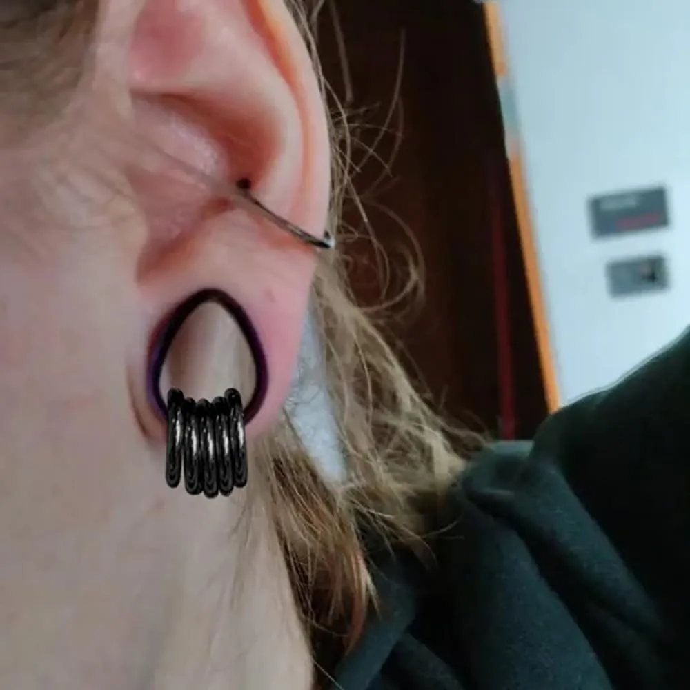 1 pair Rings Ear Gauges Hypoallergenic 316 rings ear weight Stainless Steel Ear Stretchers Plus Tunnels (0G-1") 8mm-25mm 00G Body Piercing Jewelry