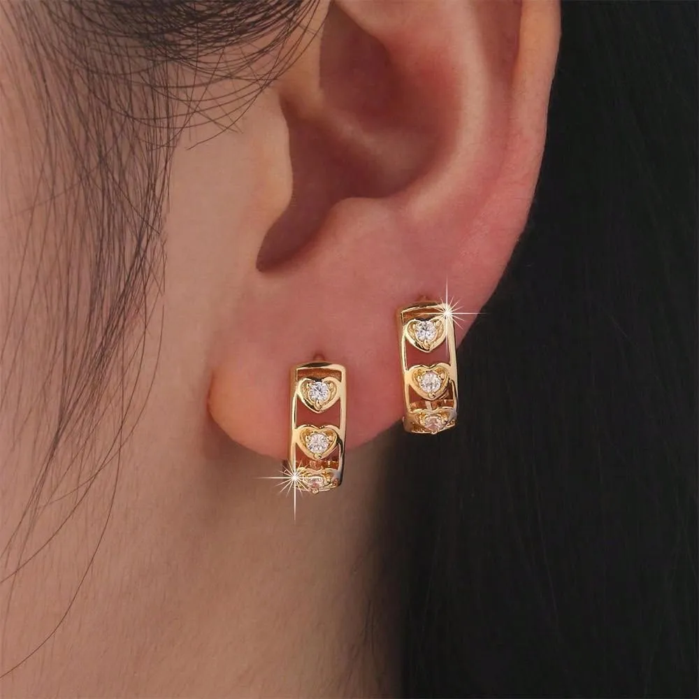 10 Pairs Cubic Zirconia Earrings Studs dangle earrings silver earring set 925 Sterling Silver Earring for Women Men teardrop earrings for women heart earrings