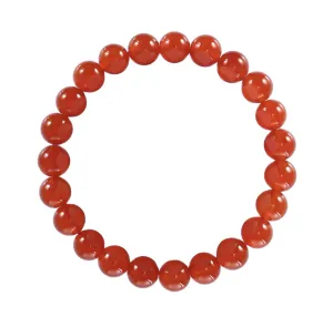 10mm Red Jade Beaded Bracelet for Men - Vitality and Energy - High Quality Stretch Red Gemstone Beads Mens Bracelet - Size Medium - Made in USA  Gift for Him