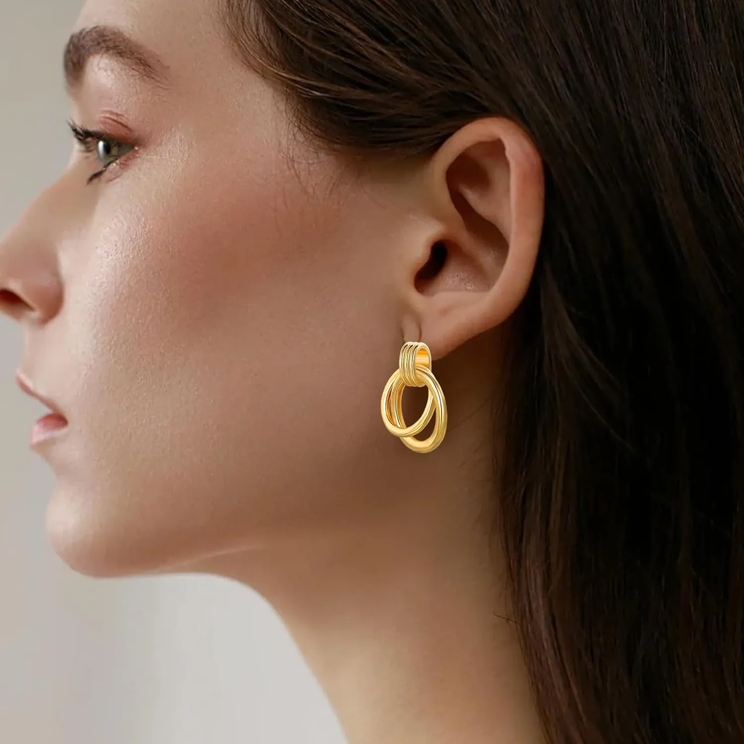 14K Gold Knot Dangle Earrings for Women Trendy Drop Earrings Stud Chunky Earrings Hypoallergenic Earrings Jewelry for Christmas Gifts