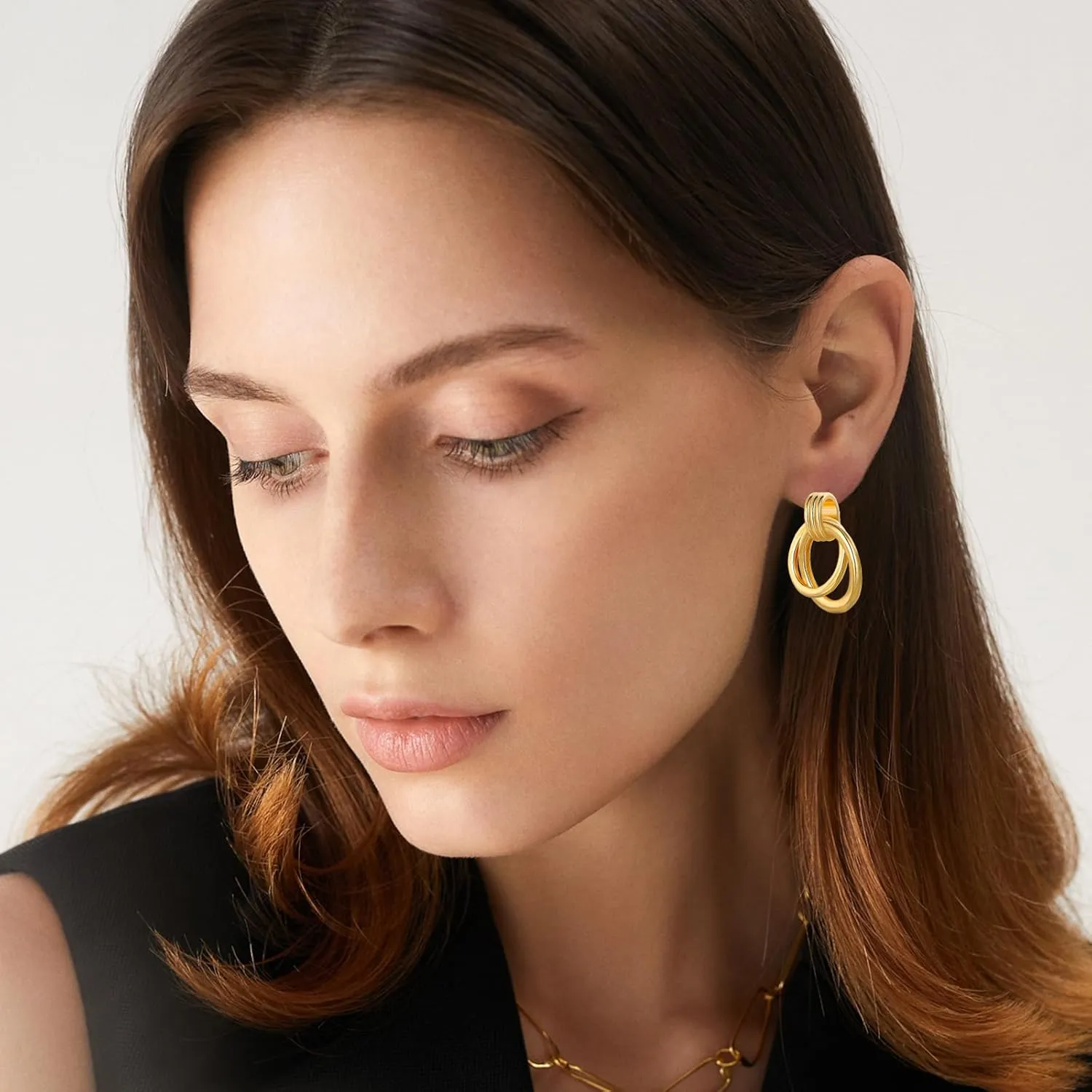 14K Gold Knot Dangle Earrings for Women Trendy Drop Earrings Stud Chunky Earrings Hypoallergenic Earrings Jewelry for Christmas Gifts