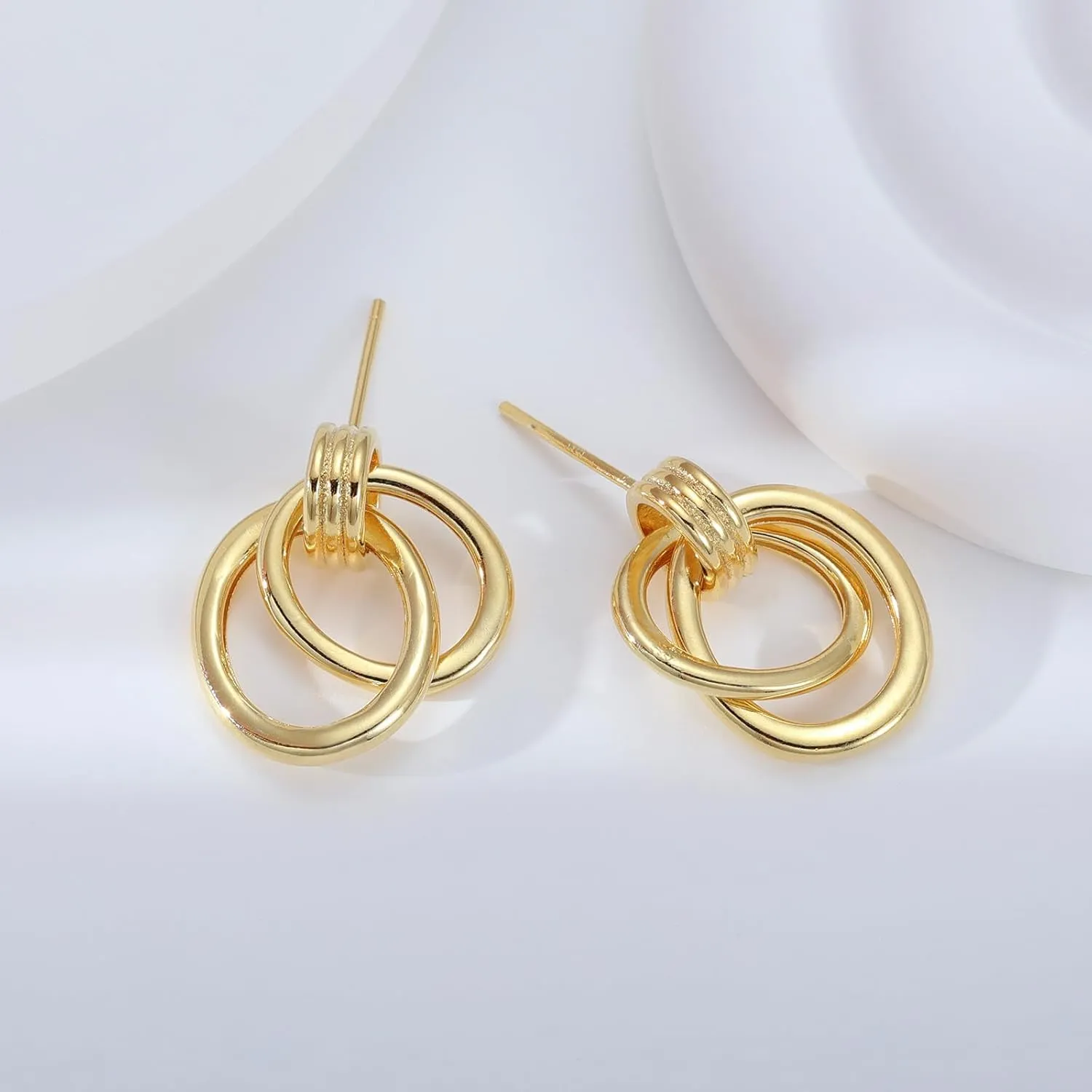 14K Gold Knot Dangle Earrings for Women Trendy Drop Earrings Stud Chunky Earrings Hypoallergenic Earrings Jewelry for Christmas Gifts