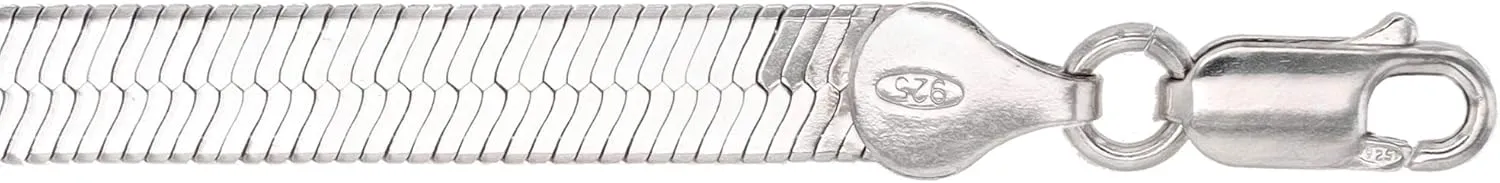 14K Gold or Rhodium Plated Silver Herringbone Chain For Women | 1mm-13mm Thick | Solid 925 Herringbone Italian Necklaces For Women