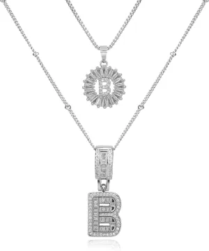 14K Gold Plated Alphabet Necklace Cubic Zirconia Letter Pendant, Personalized Name Jewelry Gift for Women, Customizable A-Z, Birthday/Mothers Day Gifts for Womens