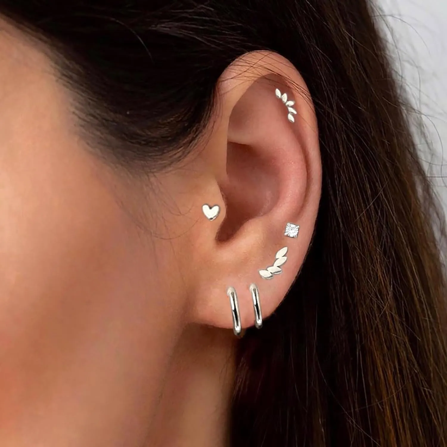 14k Gold Plated Stud Earrings Set for Women, 20g Cartilage Earrings, Minimalist Small Huggie Hoop Earrings Set for Multiple Piercing