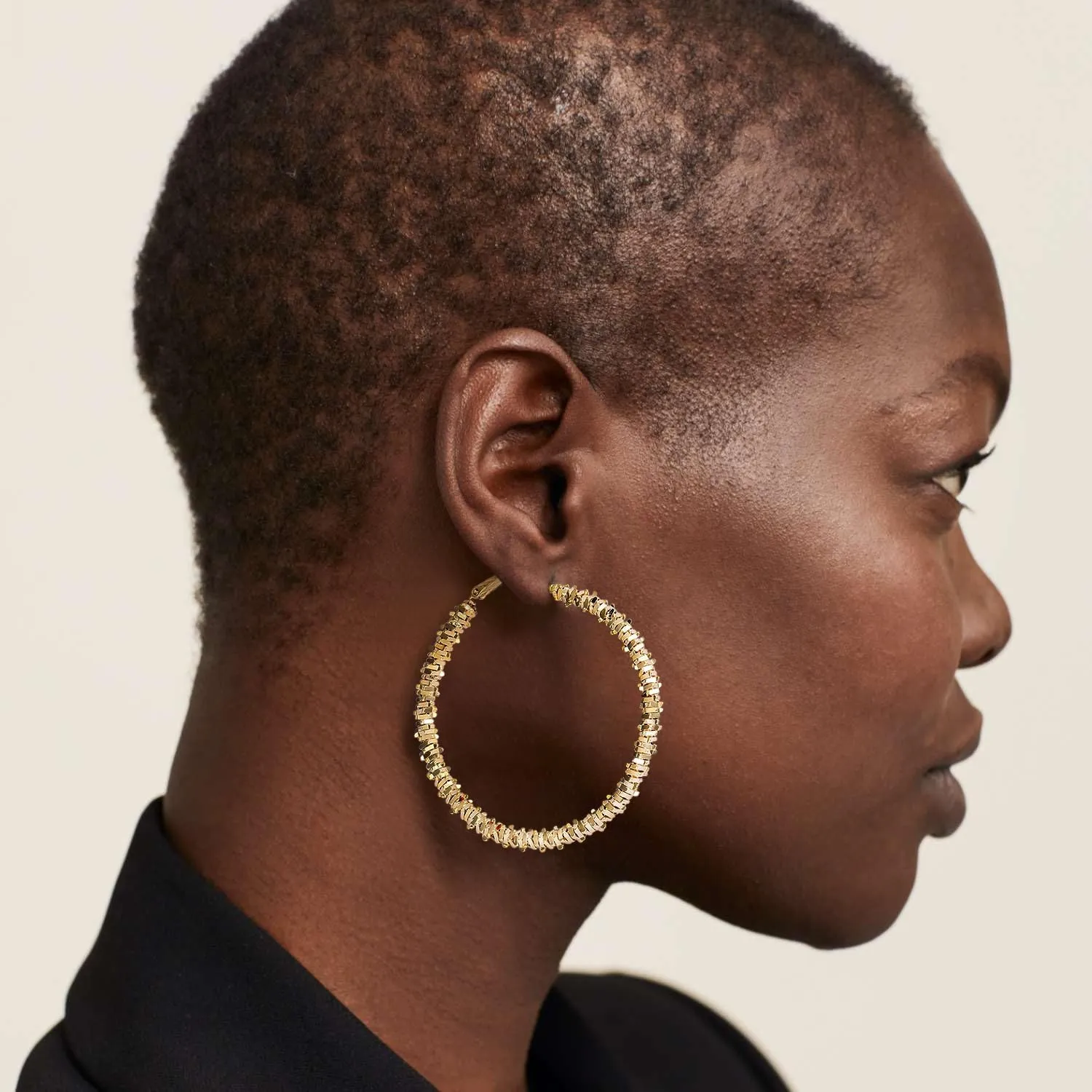 14k Gold/Silver Hoop Earrings For Women,Large Thick Gold Chunky Hoop Earrings
