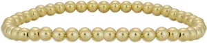 14kt Gold Filled Bracelet, 4mm Beads, Stretch and Stackable, Hand Made in USA
