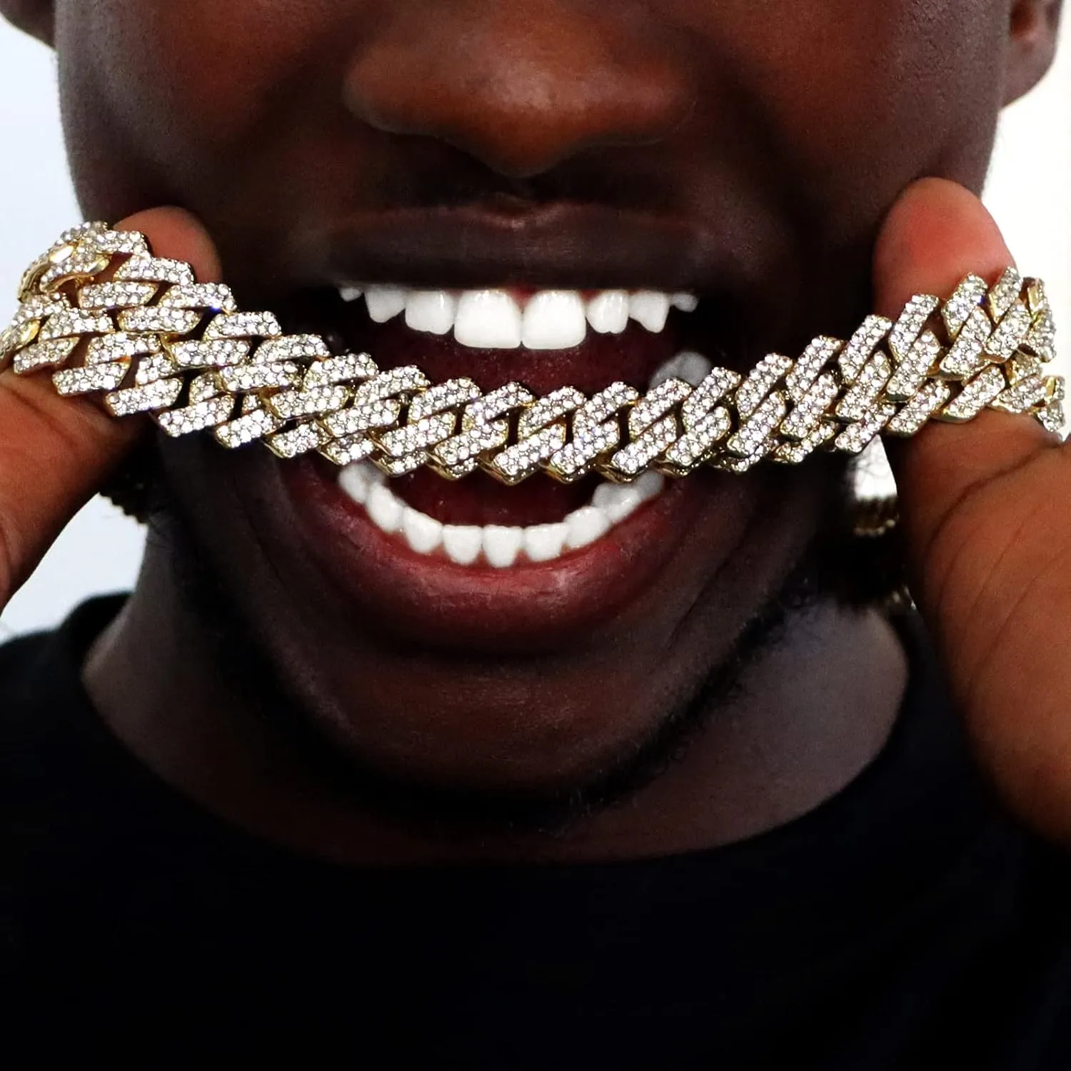 14mm Cuban Link Chain for Men Iced Out Miami Cuban Link Chain Necklace Bracelet for Men Women Bling Diamond Cuban Chains Bracelets/Necklaces Hip Hop Jewelry