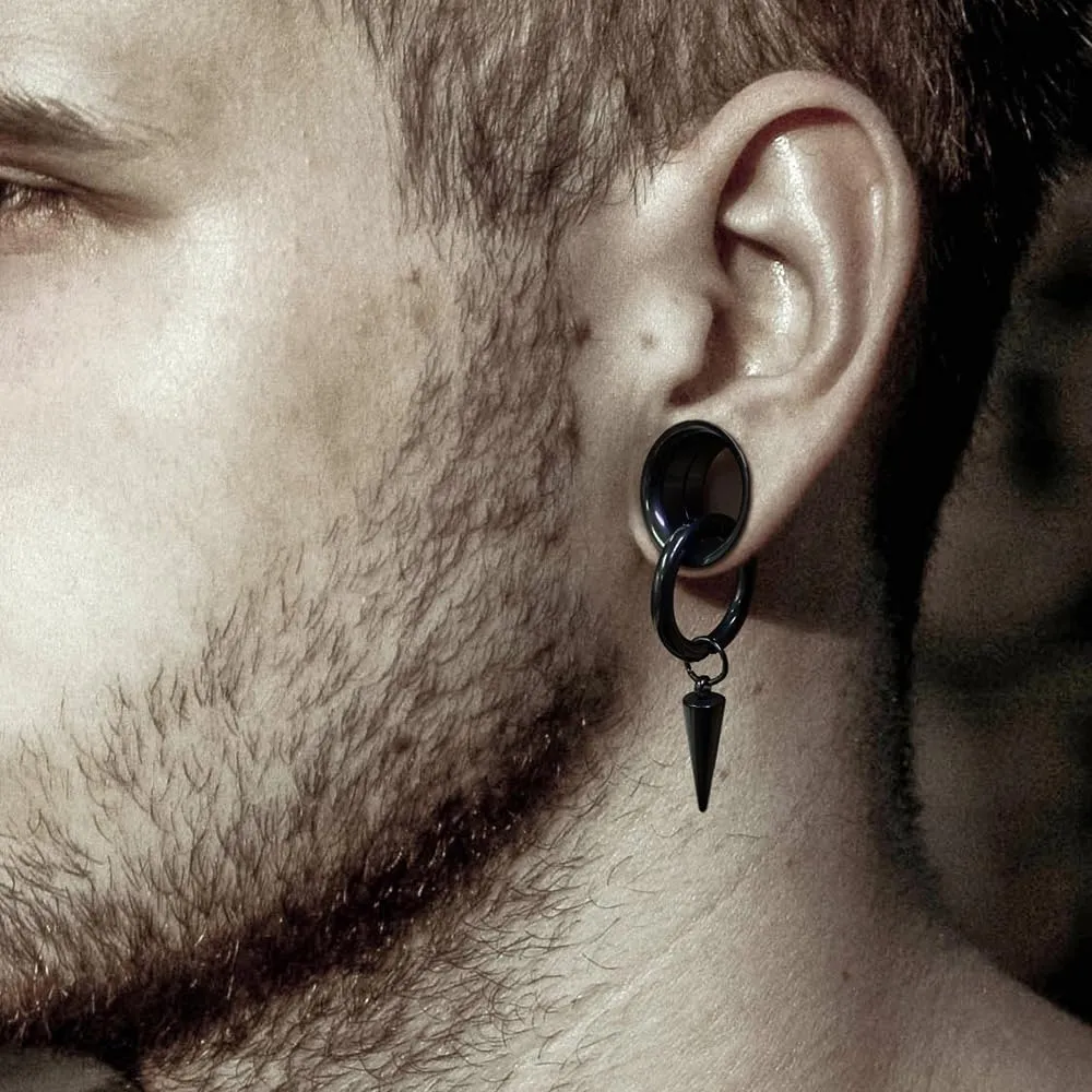 2 PCS Ear Gauges Classic Horn with Tip Taper for Stretched Ears Hypoallergenic 316 Stainless Steel Ear cuff Tunels plugs 00G 8mm-16mm(0G-5/8'') Body Piercing Jewelry