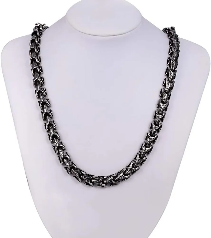 20-24 inch Length Dragon Link Men Necklace Jewelry Punk Vintage Hiphop Stainless Steel 2 Kind Wear Method Biker Keel Chain Necklaces or Bracelet