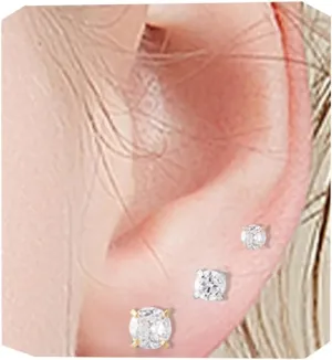 2/3/4mm Flat Back Earrings for Women Men 14k Gold Plated Surgical Steel Stud Earrings Flat Back Cubic Zirconia Earrings for Helix Cartilage Tragus Earlobe Piercing Jewelry