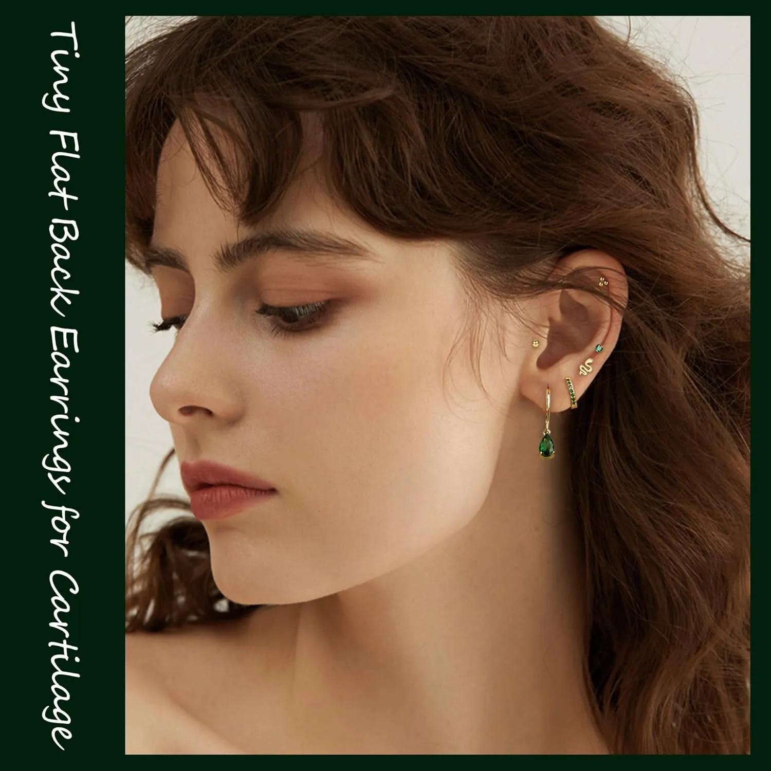 29Pcs Surgical Steel Stud Hoop Earring Sets for Multiple Piercing Tiny Gold Flat Back Earrings for Hypoallergenic Flatback Studs for women (Single Earrings Not A Pair)