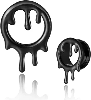 2PCS Cool Drops Ear Gauges for Stretched Hypoallergenic 316 Stainless Steel Ear Tunnels Plugs 8mm-25mm (0G-1") Body Piercing Jewelry for Women Men Halloween