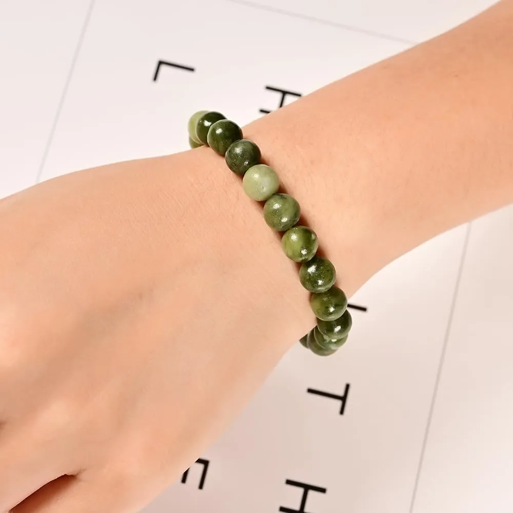 2Pcs Mixed Gemstones Bead Double Protection Bracelet Set-Stone Round Beaded Stretchy Bracelets for Women Men