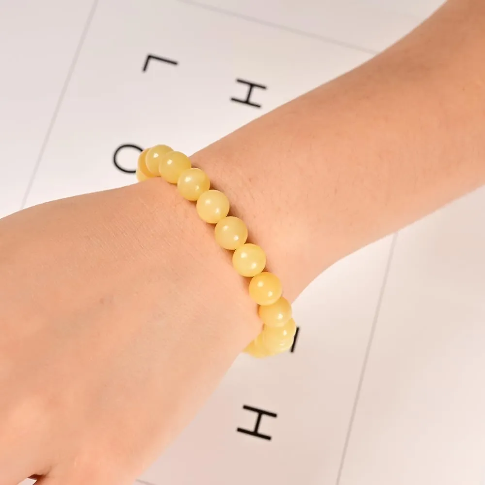 2Pcs Mixed Gemstones Bead Double Protection Bracelet Set-Stone Round Beaded Stretchy Bracelets for Women Men