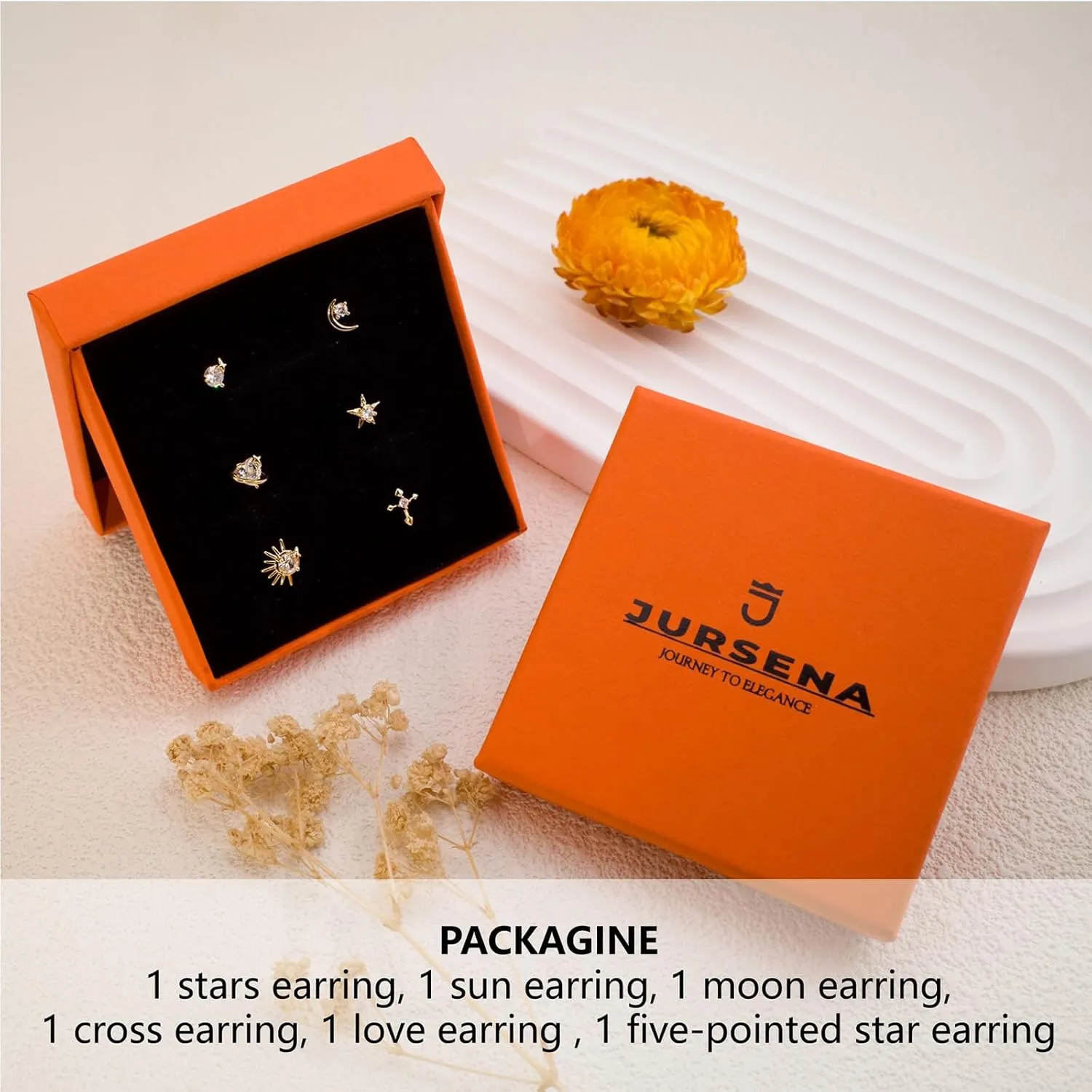3 Pairs Earring Set for Women 14K Hypoallergenic Gold Plated Earrings Multiple Piercing Small Cartilage Earrings Set Dainty Stud Earrings for women and teengrils