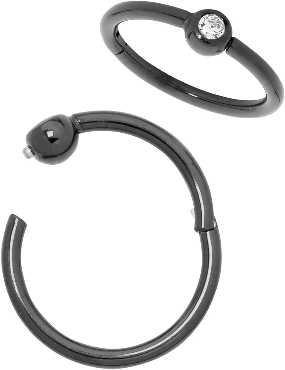 365 Sleepers Titanium Implant Grade 18G Gem BCR Ball Closure Septum Jewelry Hinged Segment Ring Body Piercing Hoop Lip Rings Helix Cartilage Rook Sleeper Earrings 6mm  10mm