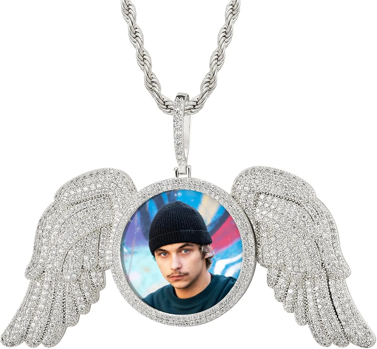 3UMeter Custom Necklace Picture Necklace Memory Pendant with Chain Personalized Photo Pendant Gifts for Him Gifts for Her 18k Gold Hip Hop Jewelry