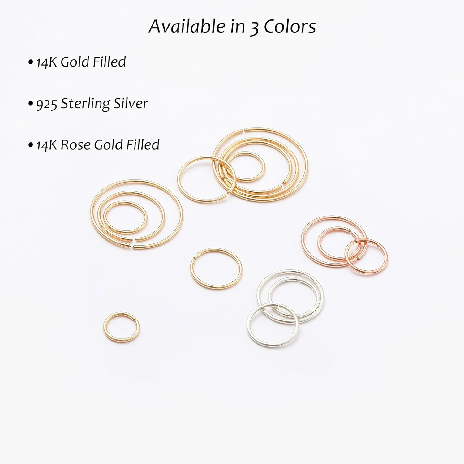 4mm Very Tiny Small Ring Hoops for Women, Thin Piercing Hoop Ring for Tragus (1 Pair,20g,14K Gold Filled)