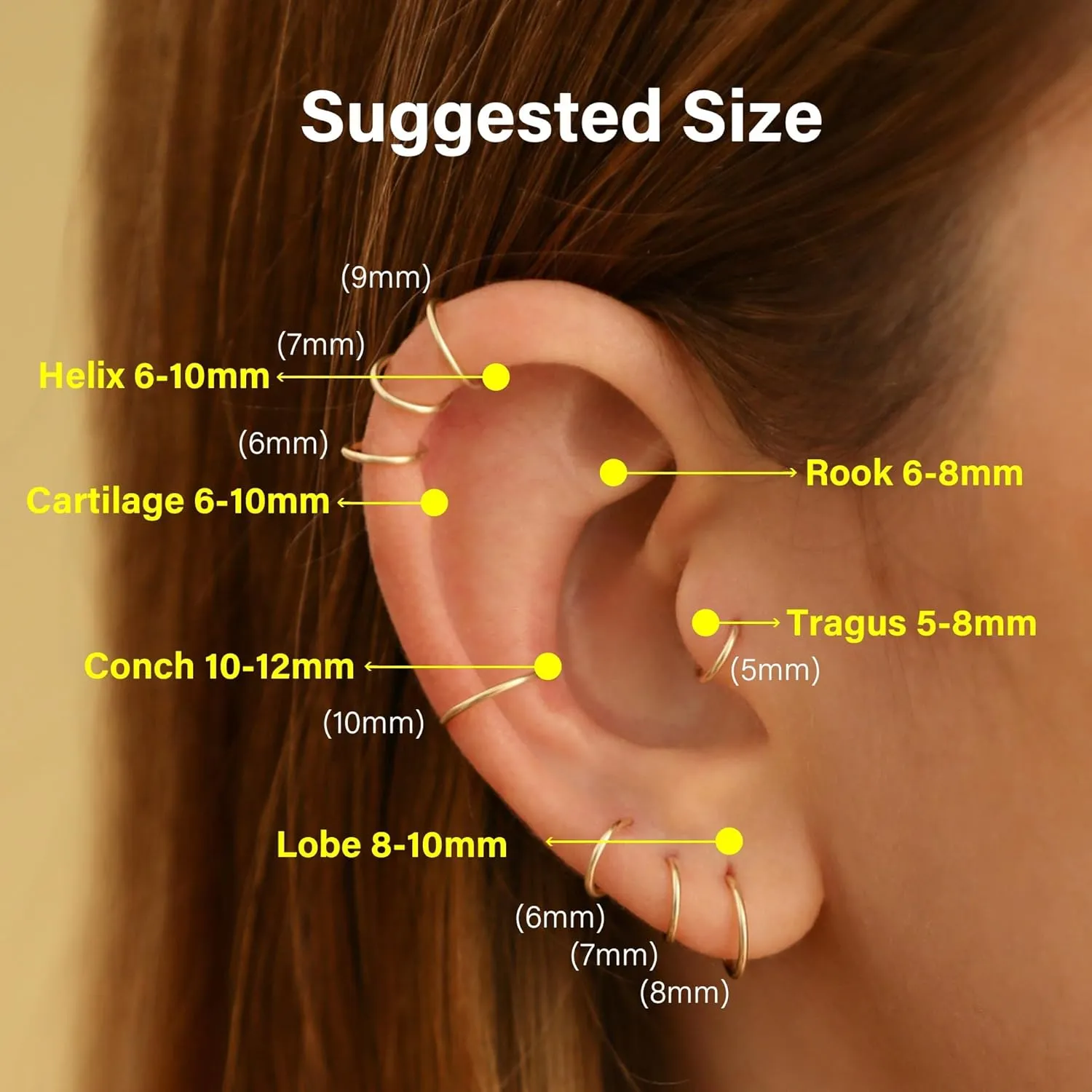 4mm Very Tiny Small Ring Hoops for Women, Thin Piercing Hoop Ring for Tragus (1 Pair,20g,14K Gold Filled)