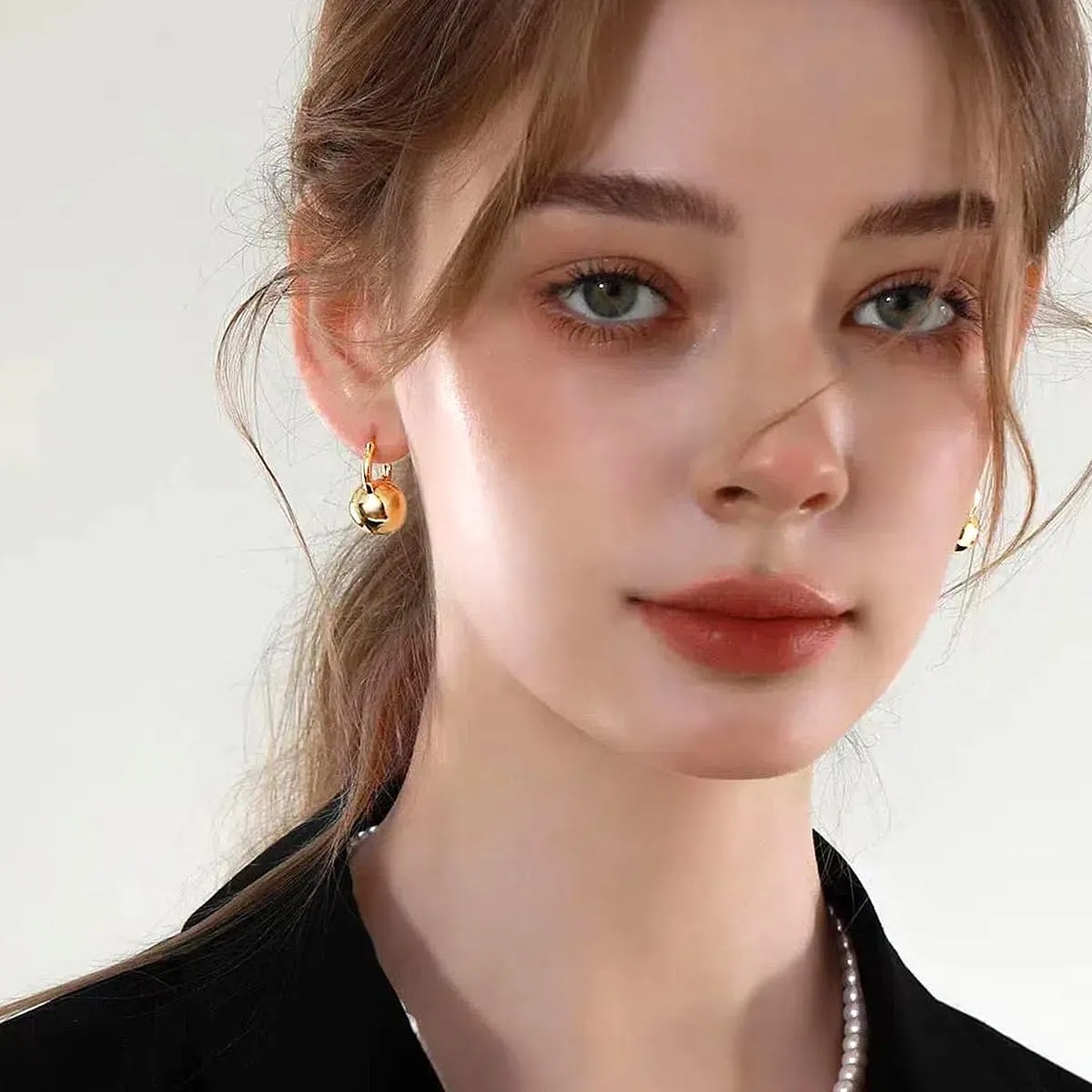5 Pairs Chunky Gold Earrings for Women 18K Gold Plated Earrings Set Drop Dangle Earrings Lightweight Jewelry Gifts