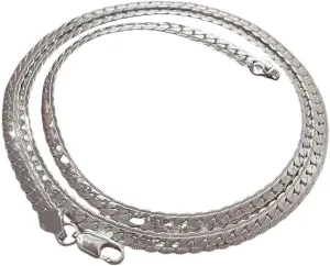5.0 mm Stainless Steel Wheat Silver Tone Chain Necklaces for Men & Women, Silver Plated Over Stainless Steel Necklace for Men and Women Mens Chain 20 inch