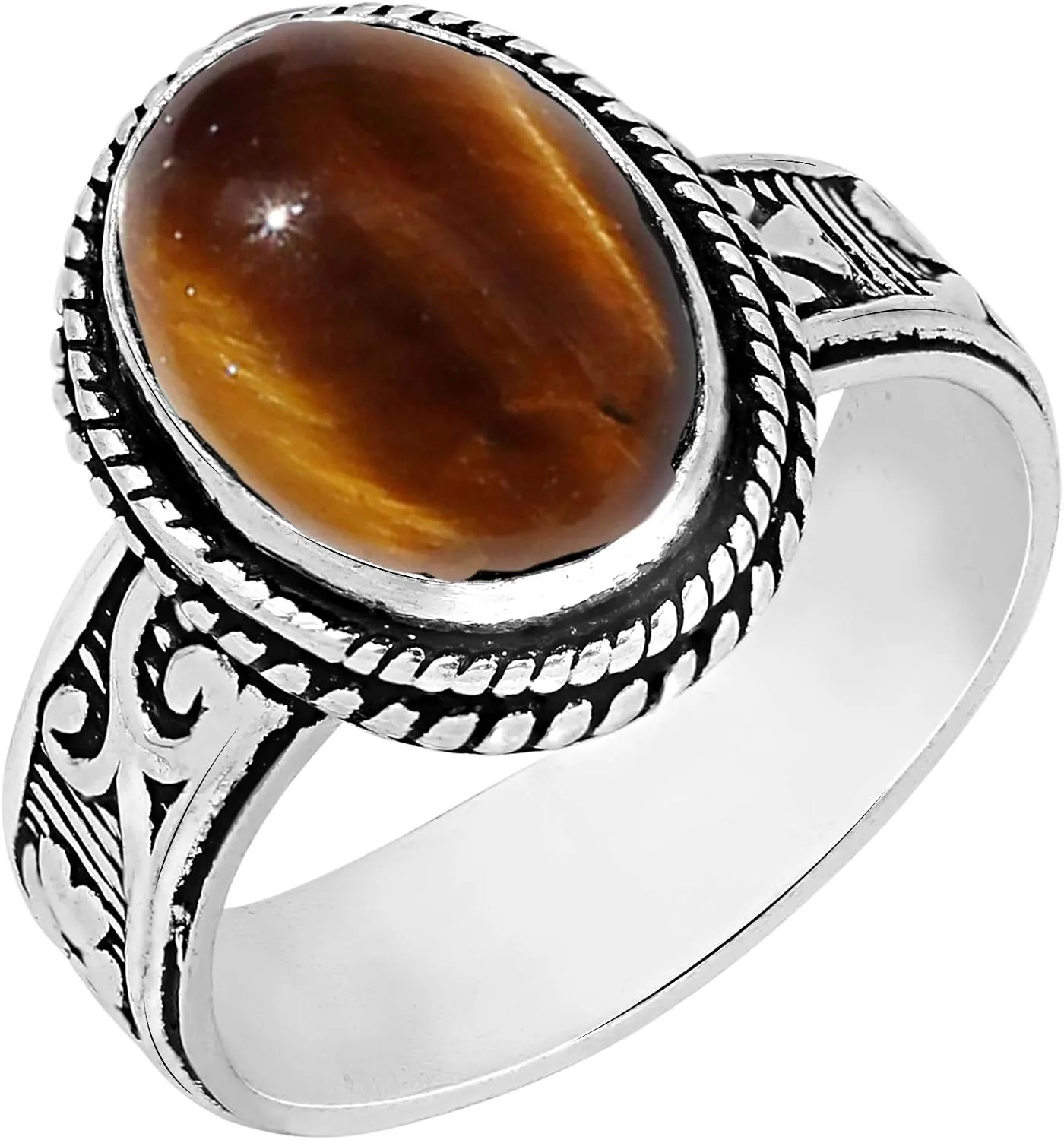 5.85Cts Oval Shaped Natural Gemstone Solitaire Statement Rings For Women, 925 Silver Overlay Birthstone Statement Ring Jewelry Gifts For Mom Wife