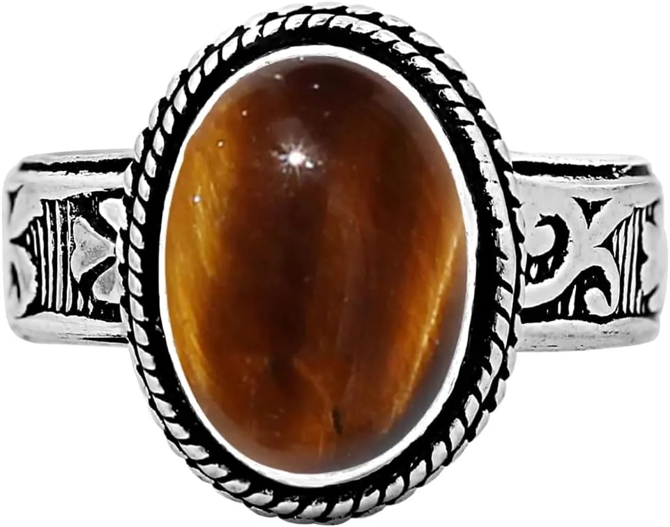 5.85Cts Oval Shaped Natural Gemstone Solitaire Statement Rings For Women, 925 Silver Overlay Birthstone Statement Ring Jewelry Gifts For Mom Wife