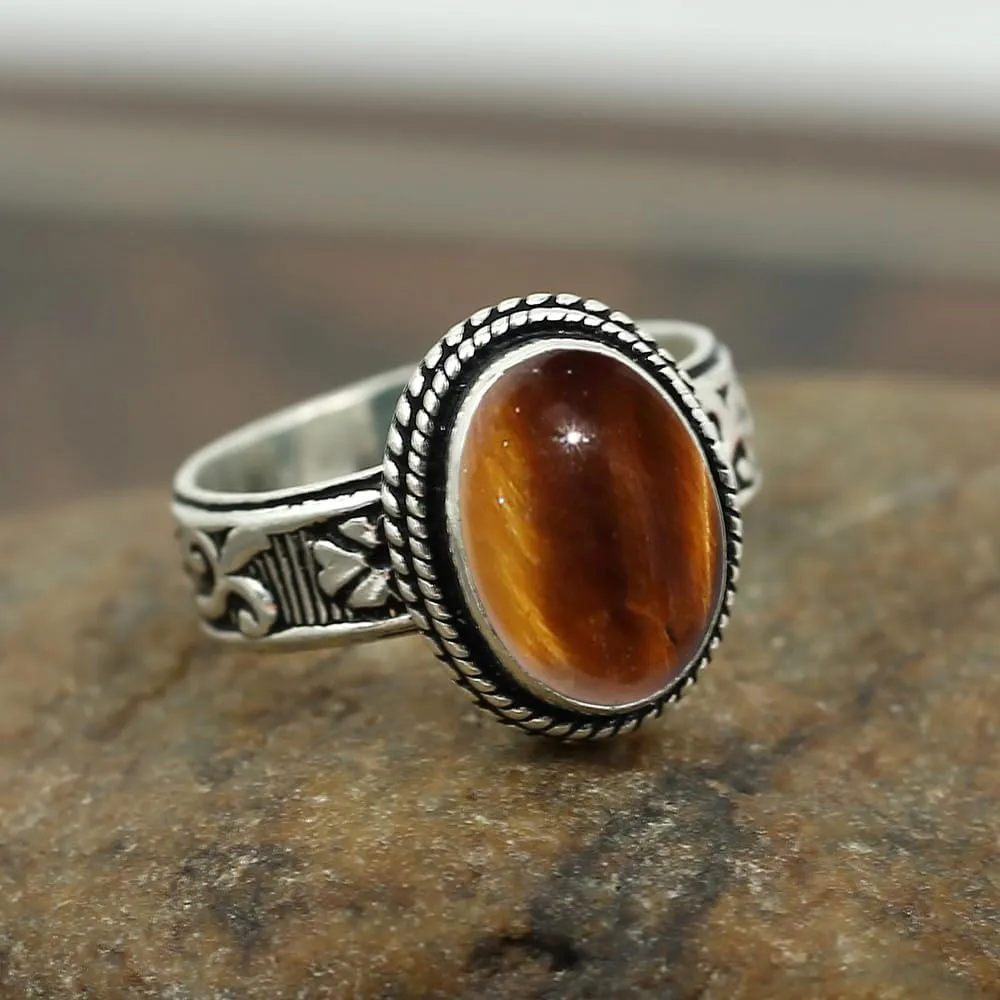 5.85Cts Oval Shaped Natural Gemstone Solitaire Statement Rings For Women, 925 Silver Overlay Birthstone Statement Ring Jewelry Gifts For Mom Wife