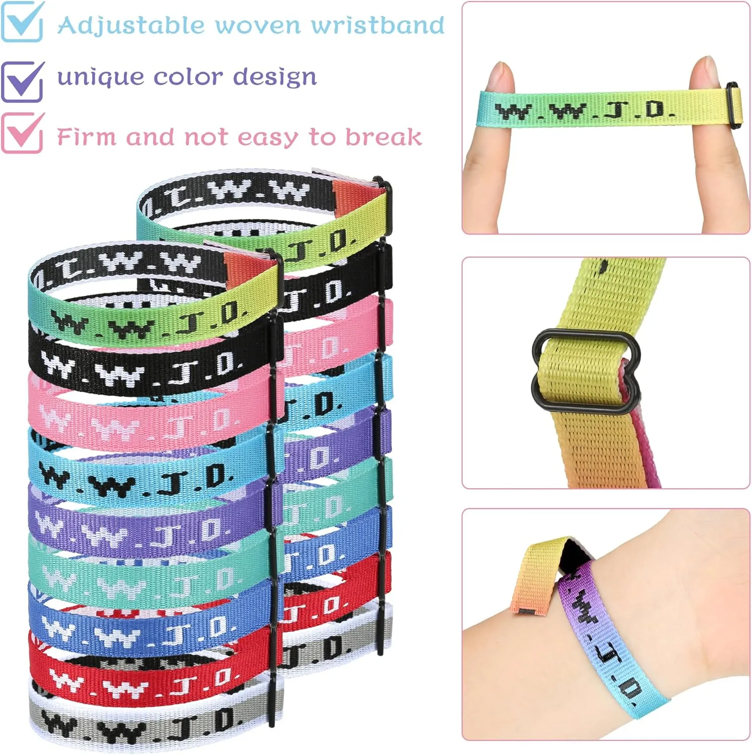 6PCS WWJD Bracelet for Women Men, Christian Gifts Wristbands, WWJD Rubber Bracelets - What Would Jesus Do Bracelet