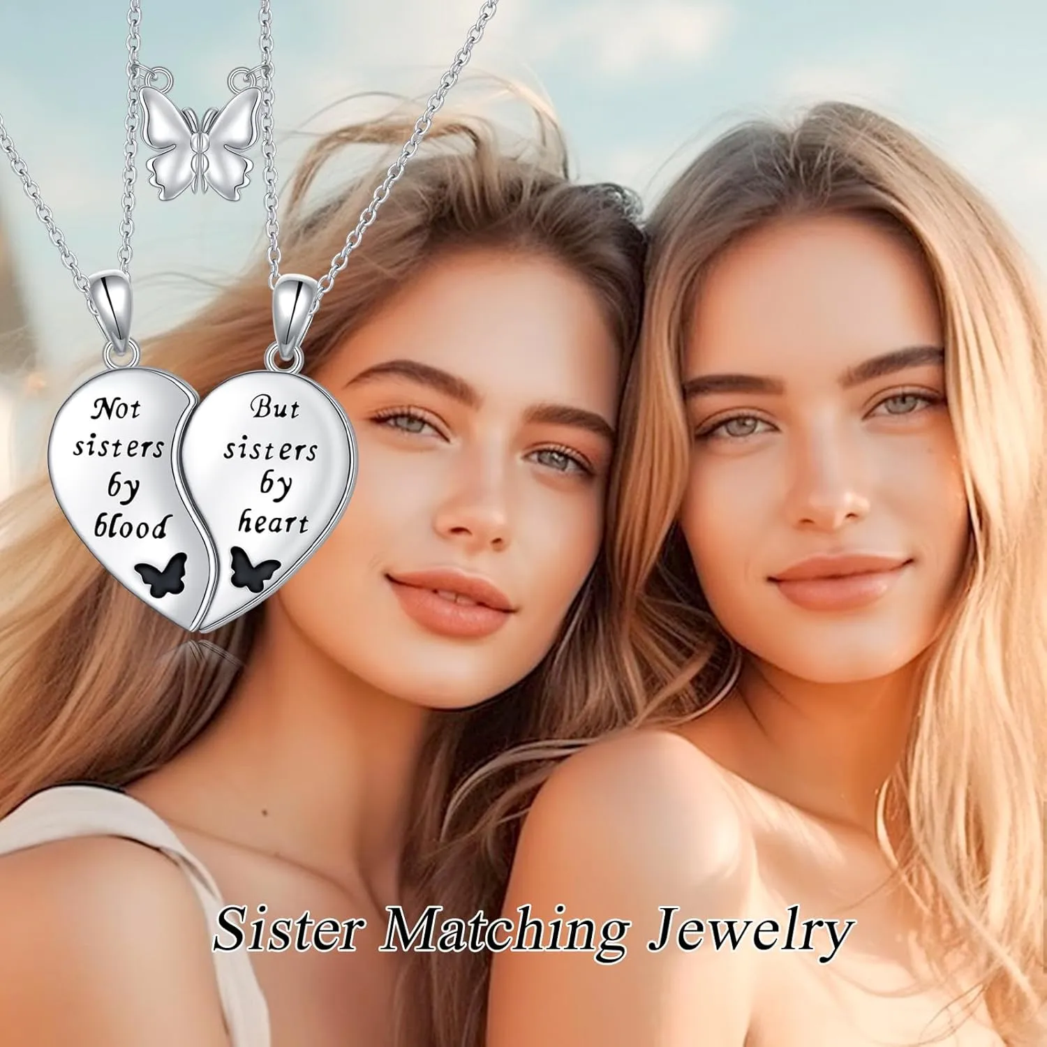 925 Sterling Silver Always My Sister & Daughter Mother Forever My Friend Love Heart Necklace for Women & Mother Gift