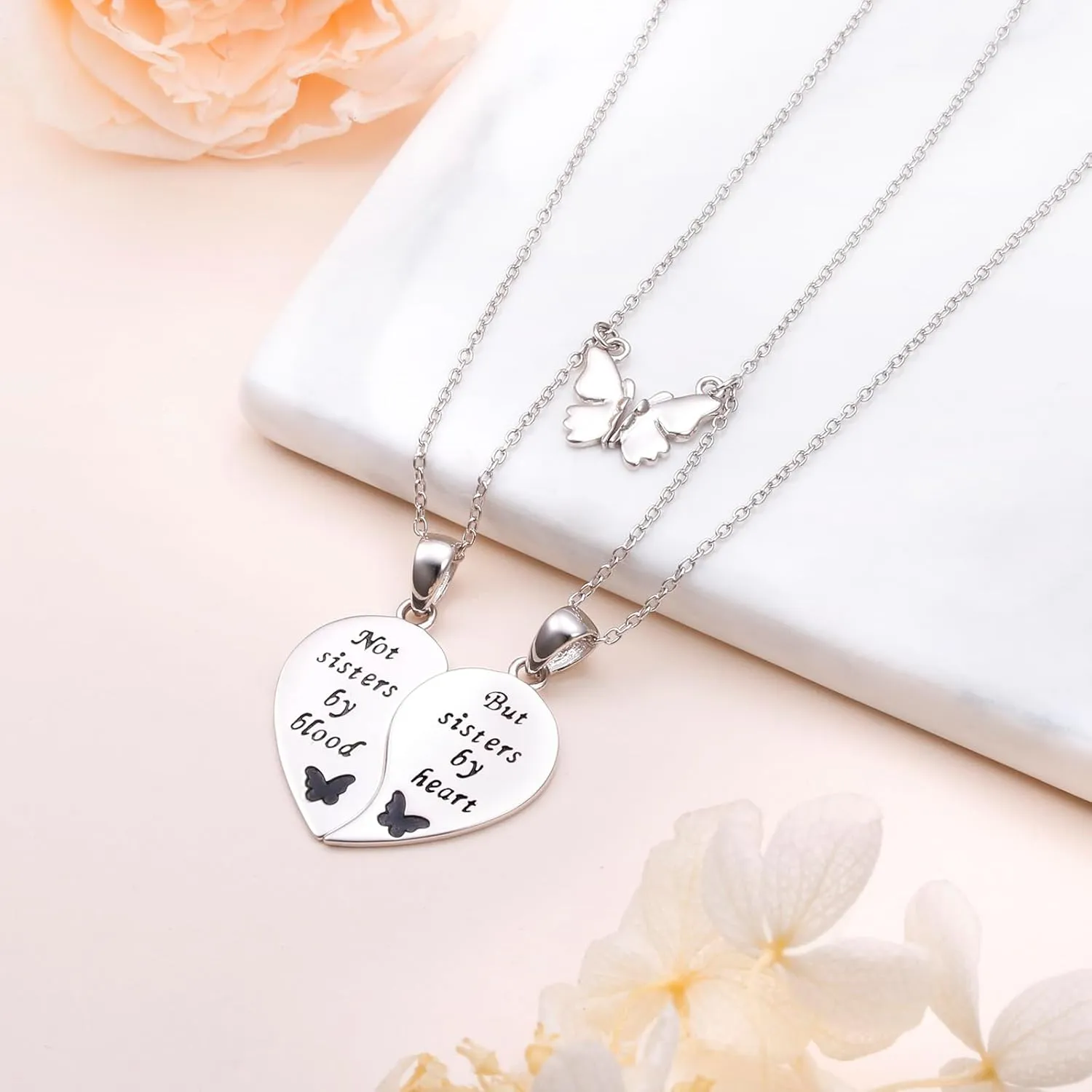 925 Sterling Silver Always My Sister & Daughter Mother Forever My Friend Love Heart Necklace for Women & Mother Gift