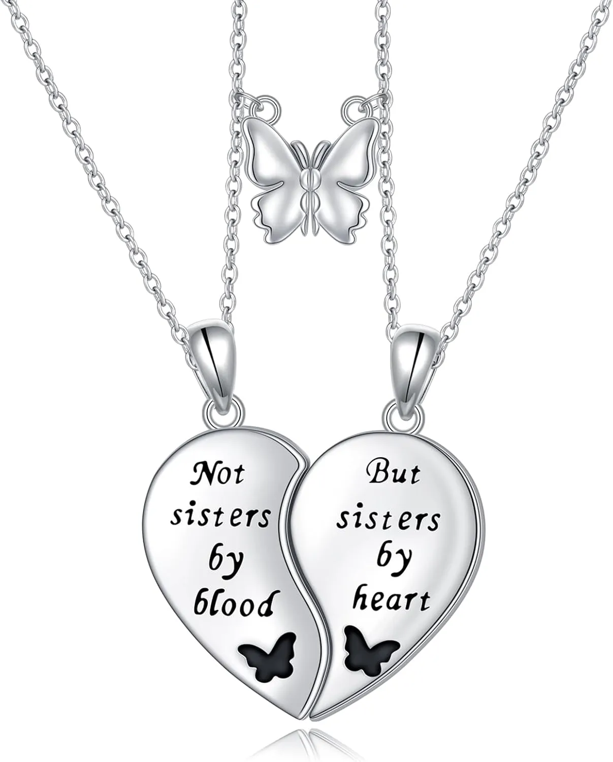 925 Sterling Silver Always My Sister & Daughter Mother Forever My Friend Love Heart Necklace for Women & Mother Gift