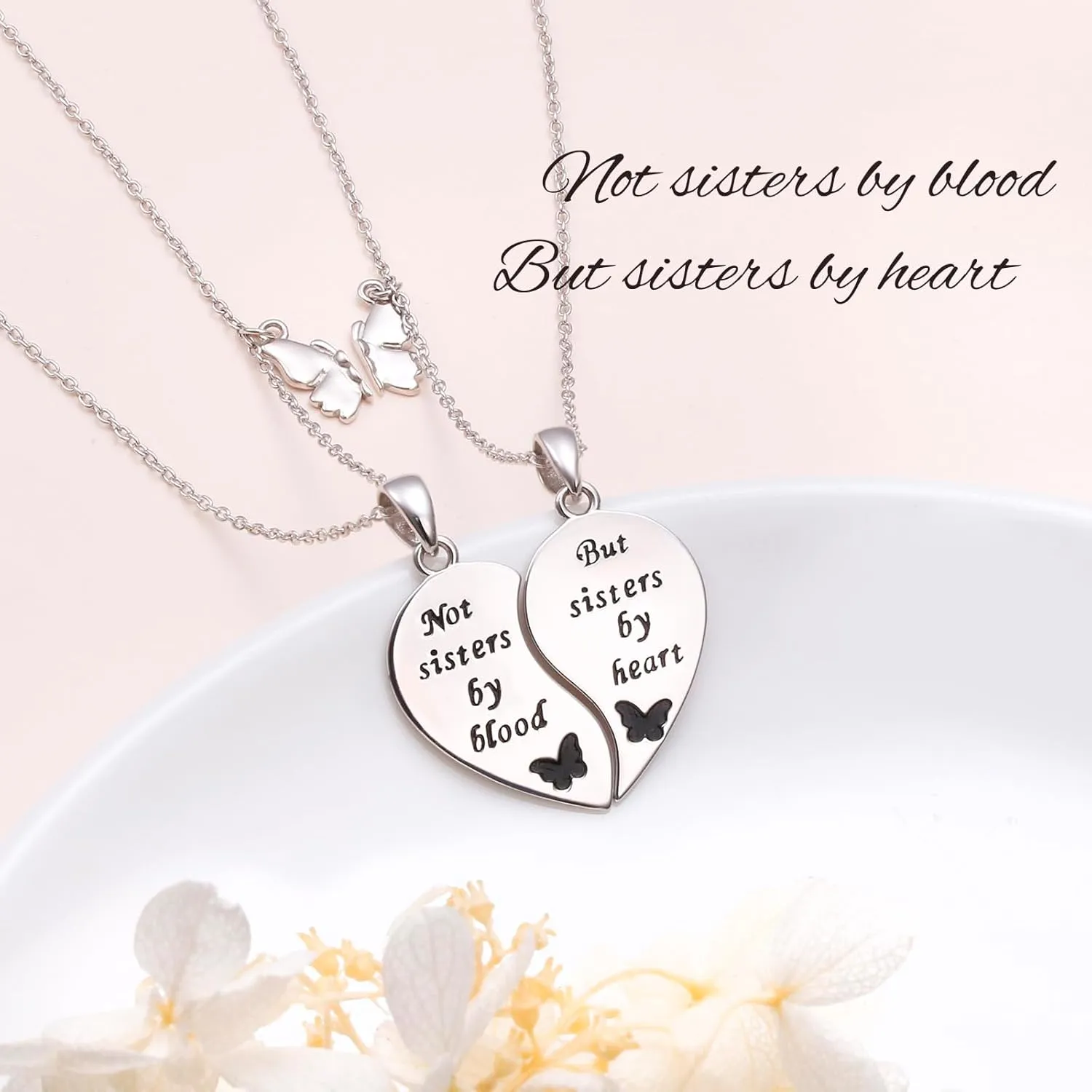 925 Sterling Silver Always My Sister & Daughter Mother Forever My Friend Love Heart Necklace for Women & Mother Gift