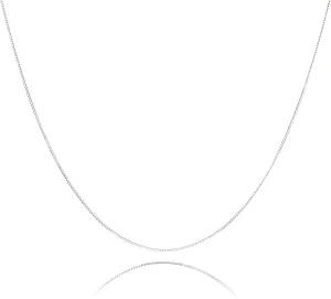 925 Sterling Silver Chain 0.8MM Delicate Box Chain - Italian Necklace Chain - Tiny&Thin&Strong -Friendly Price & Quality 14"-30"