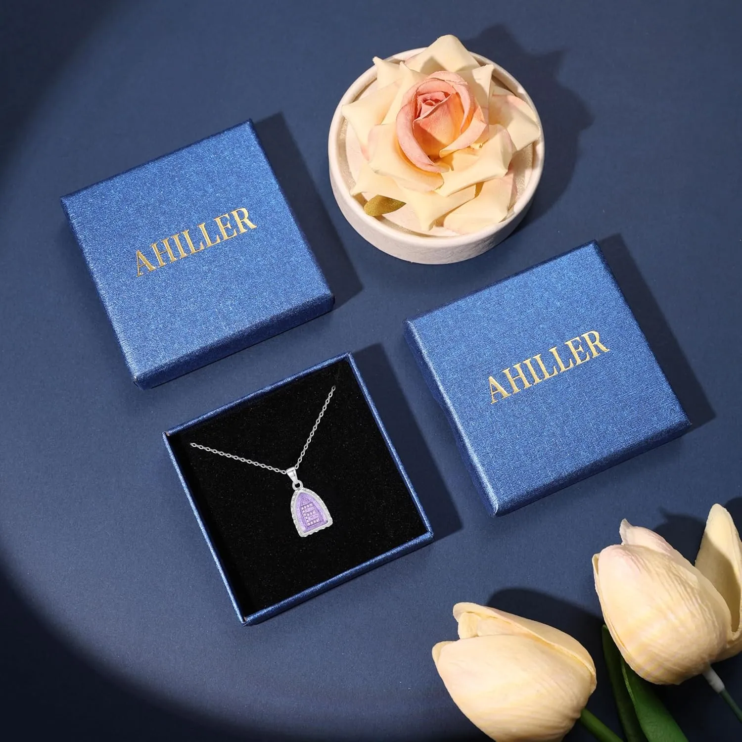 Ahiller Initial Necklace,18 3''Crystal Diamond Letter Pendant Name Alphabet Jewelry for Women