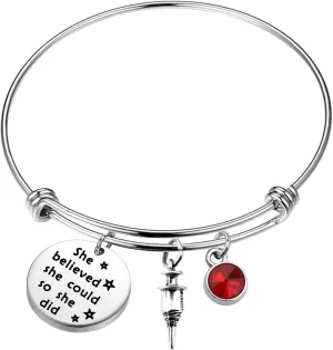 AKTAP Phlebotomist Gift Nurse Phlebotomist Bangle Bracelet She Believed She Could Phlebotomy Graduation Gifts For Technician Hematologist Medical Technologist (Nurse Phlebotomist Bracelet)