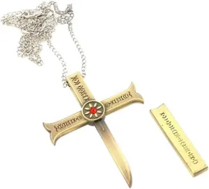 Anime A Piece Necklace for Women Men Dracule Mihawk Cross Metal Necklaces Jewelry Pendant Chains Choker Collares Gift