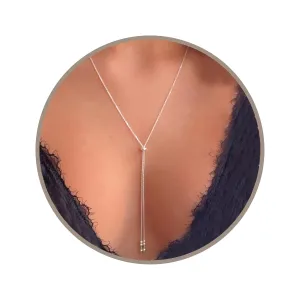Annika Bella Sterling Silver Lariat Necklace for Women, Drop Y Necklaces, 925 Western Jewelry, Waterproof, Dainty Gift for Her