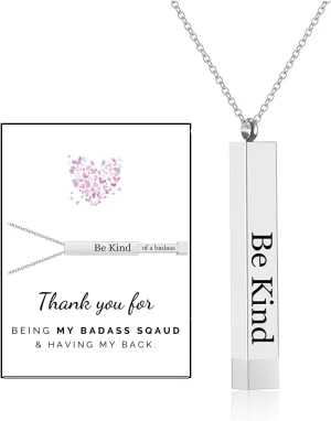 Badass Gifts For Women,Be Kind Of A Badass Necklace We Always Have Each Other's Back Tubes Pendant With Hidden Message Necklaces Friendship Jewelry Gifts