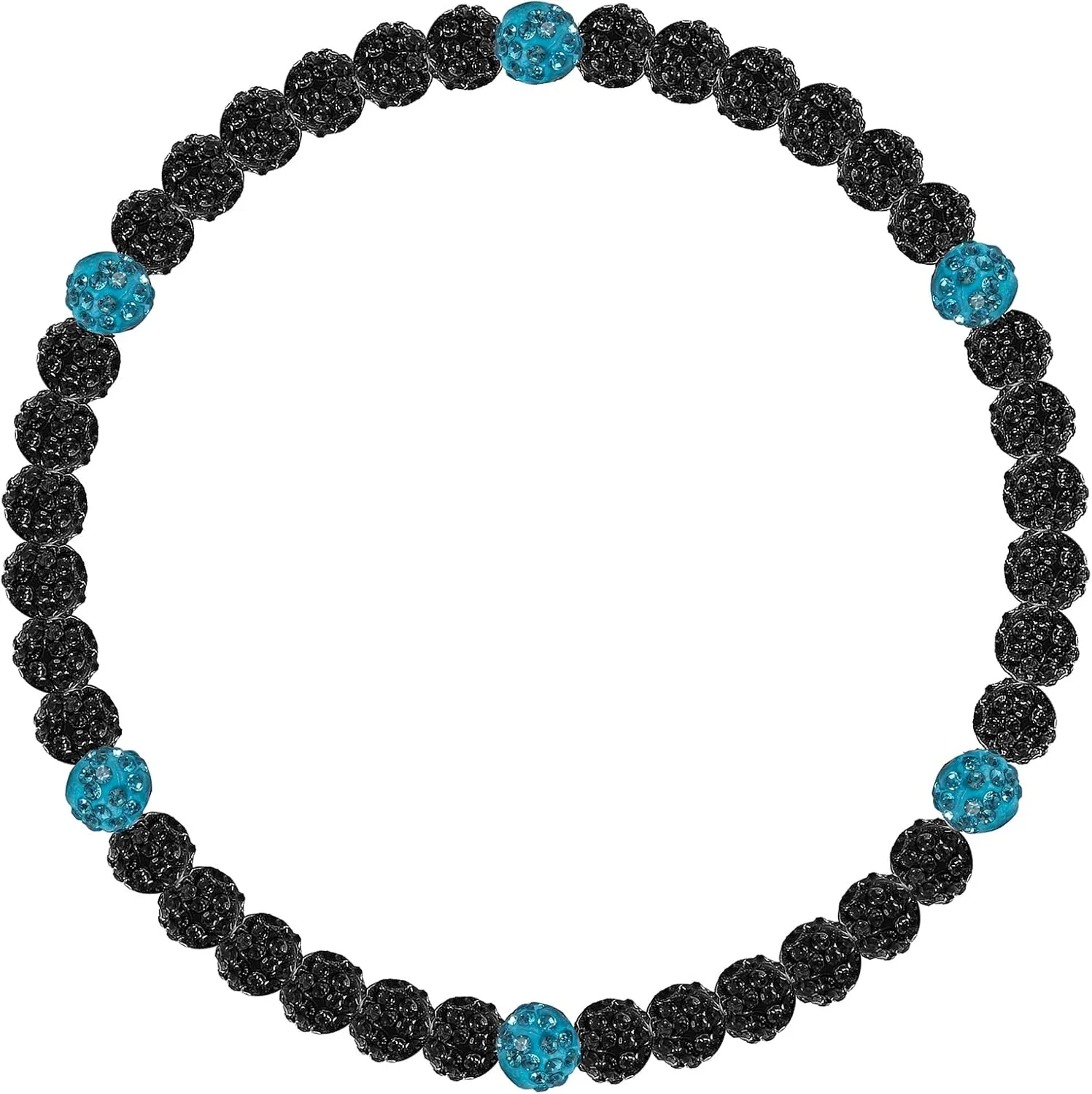 Baseball Ice Necklace Bling Rhinestone Beads Necklace Inspired Stretch Chain Necklace-16in/18in/20in/22in