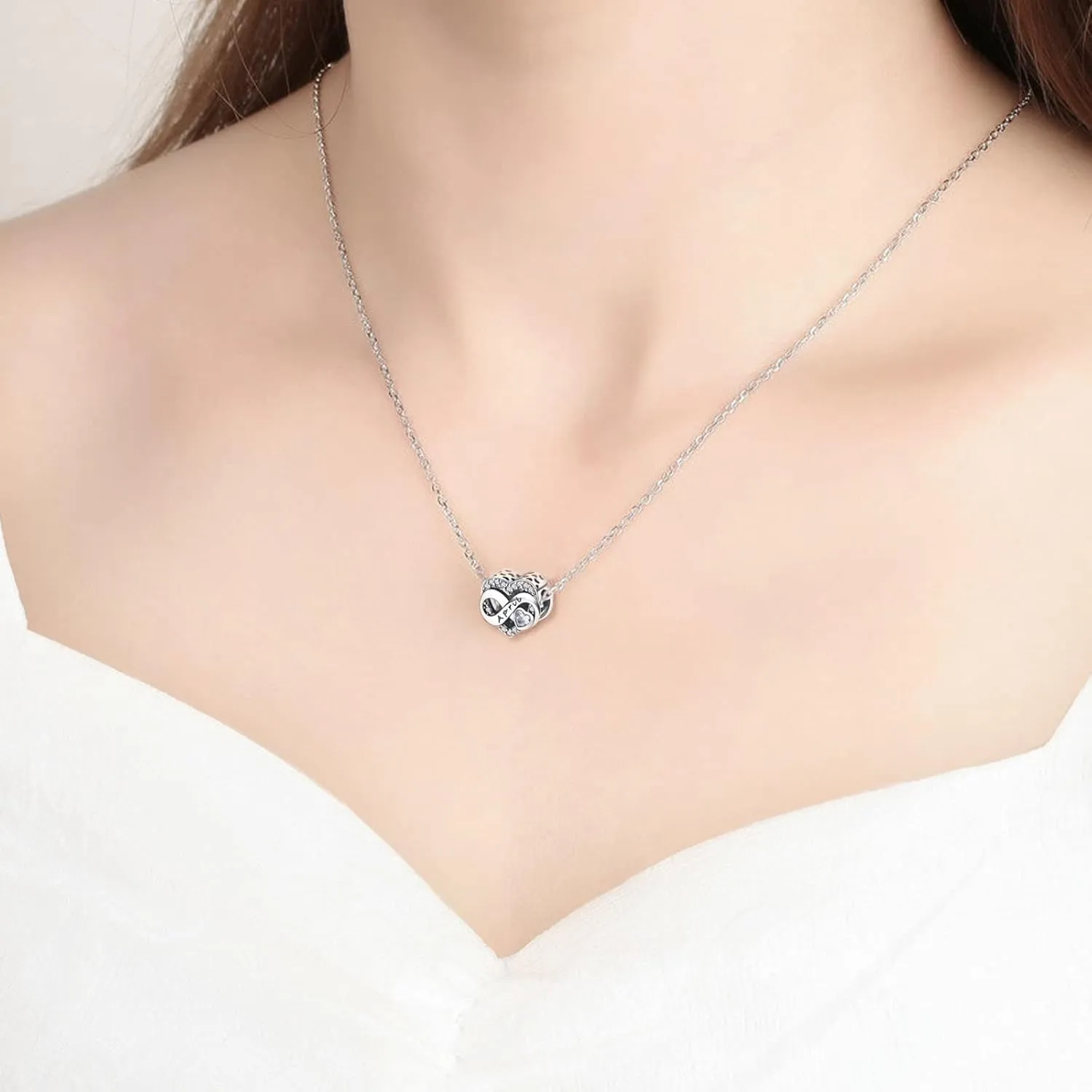 Birthstone Charm for Bracelet Necklace - 925 Sterling Silver Love Heart Happy Birthday Charm - Women's Jewelry Gift