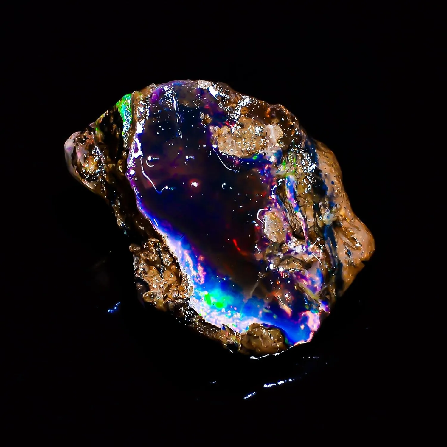 Black Opal AAAA  Certified 6.5/7.8 Cts Rough Fire Stone - Ethiopian Ethically Sourced Handpicked Loose Gemstones, Welo Fire Stones, Opals for Jewelry Making, Crystals For Tumbling, Wire Wrapping