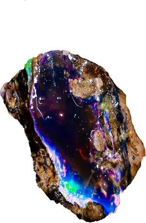 Black Opal AAAA  Certified 6.5/7.8 Cts Rough Fire Stone - Ethiopian Ethically Sourced Handpicked Loose Gemstones, Welo Fire Stones, Opals for Jewelry Making, Crystals For Tumbling, Wire Wrapping
