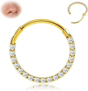 BodyBonita Hinged CZ Septum Rings - 316L Surgical Steel Nose Rings Hoops for Women 20G/18G/16G Cartilage Earrings Conch Piercing Jewelry Helix Rook Tragus Lobe Daith Snug Belly Button Ring 6mm-10mm