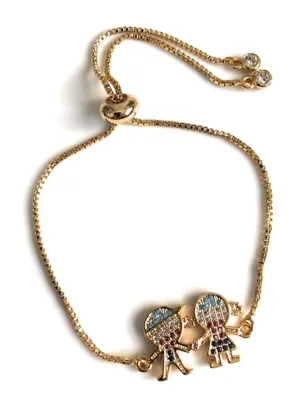 Boy and Girl Charm Bracelets for Women Adjustable Draw String Clasp