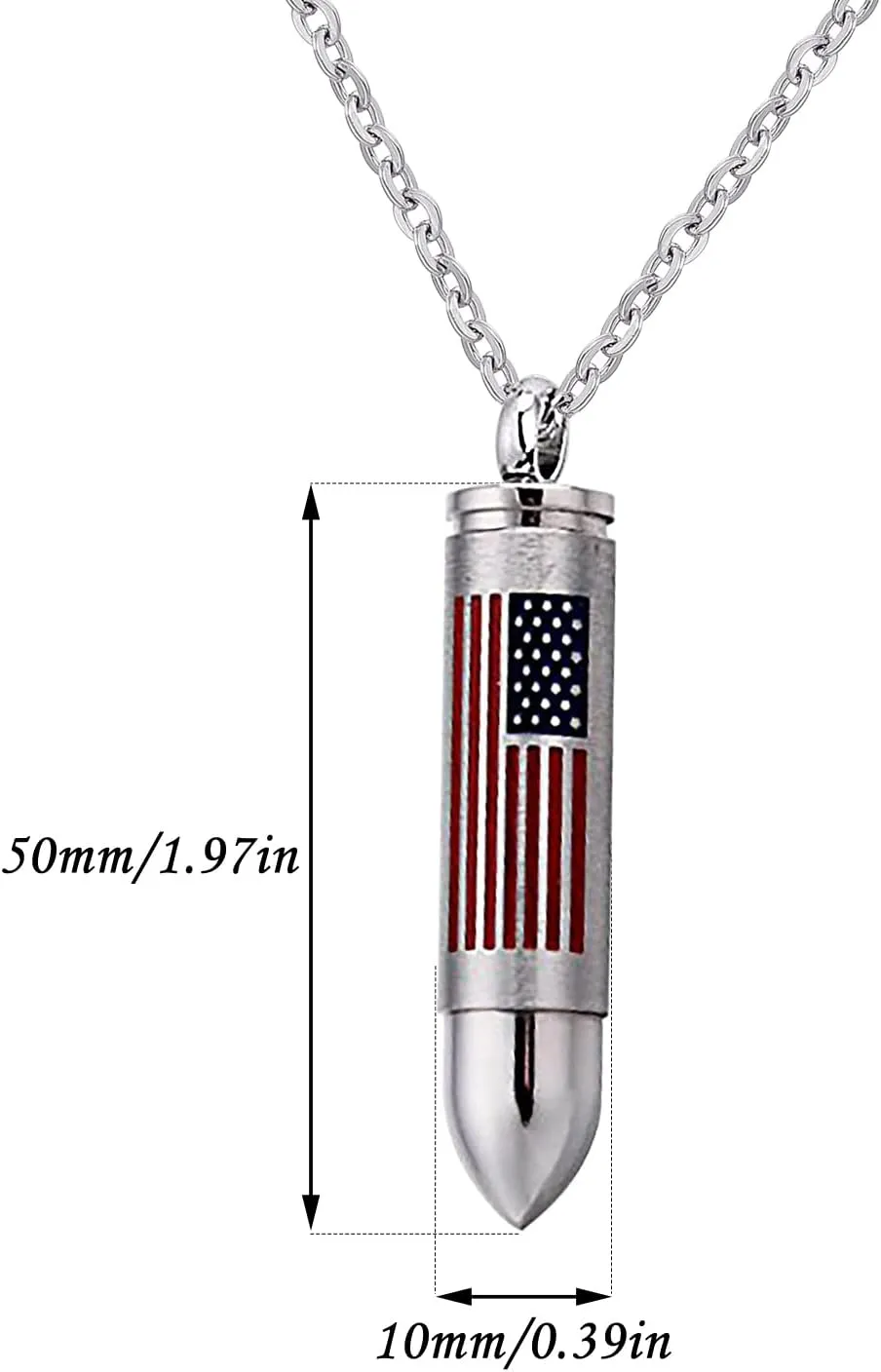 BTOYM Urn Necklace for Ashes, Ashes Necklace for Human, Cremation Jewelry Necklaces Ashes Keepsake American Flag Cremation Necklace Stainless Steel Memorial Pendant for Ashes for Men