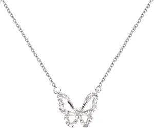 Butterfly Necklace - Rhinestone Pendant Necklaces for Women Butterflies Charm Jewelry for Valentine's Day Women Teen Girl Party Statement Dress Sweater Anniversary